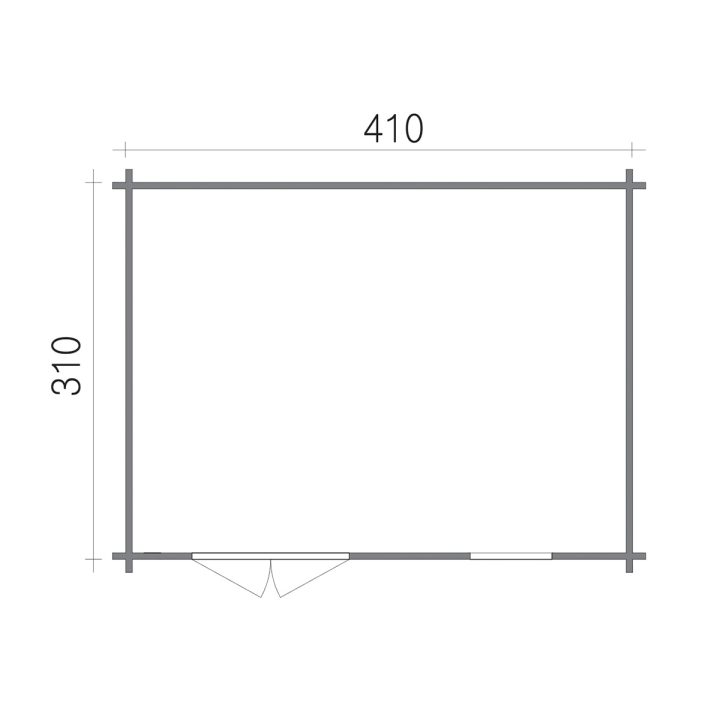 Casa in legno Turandot 410x310 cm spessore 45 mm