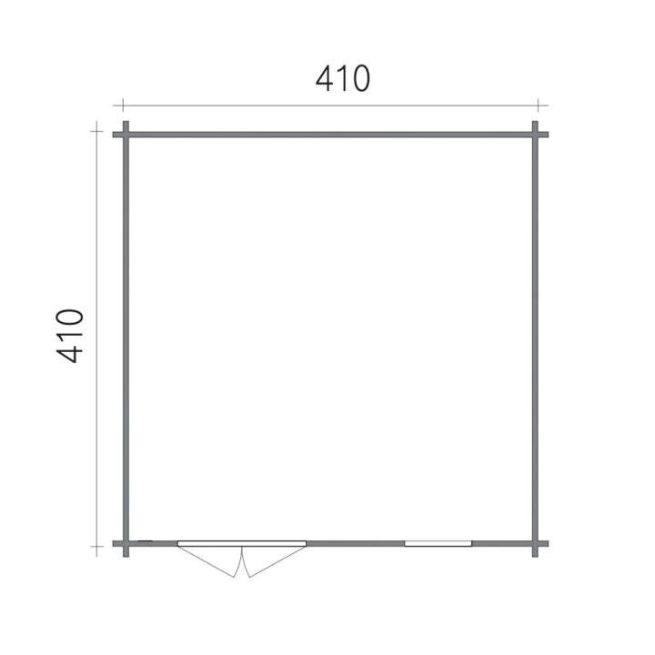 Casa in legno Casa Norma 410x410 cm – Spessore pareti 45 mm