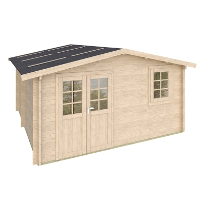 Casa in legno Tosca 410x500 cm, 2 vani, pareti 45 mm