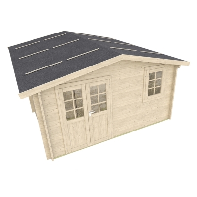 Casa in legno Tosca 410x500 cm, 2 vani, pareti 45 mm