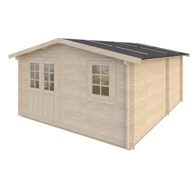 Casa in legno Tosca 410x500 cm, 2 vani, pareti 45 mm