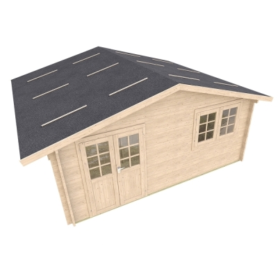 Casa in legno Boheme 500x500 cm, 3 vani, spessore 45 mm