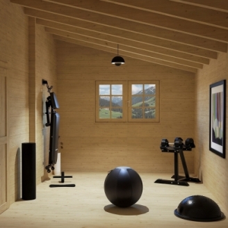 Casa in legno Boheme 500x500 cm, 3 vani, spessore 45 mm