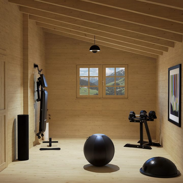Casa in legno Boheme 500x500 cm, 3 vani, spessore 45 mm