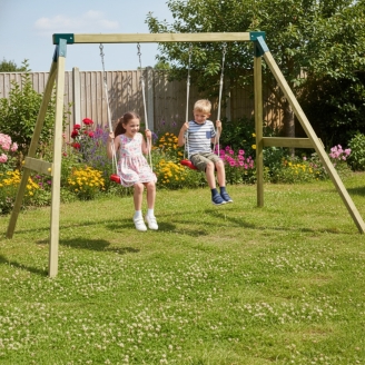 Altalena in Legno Impregnato Fly Light – Doppia Altalena per Bambini, Gioco da Esterno