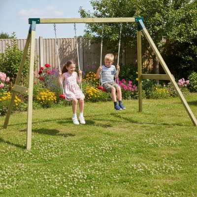 Altalena in Legno Impregnato Fly Light – Doppia Altalena per Bambini, Gioco da Esterno