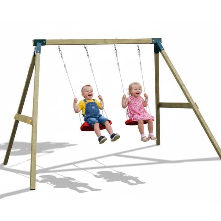 Altalena in Legno Impregnato Fly Light – Doppia Altalena per Bambini, Gioco da Esterno