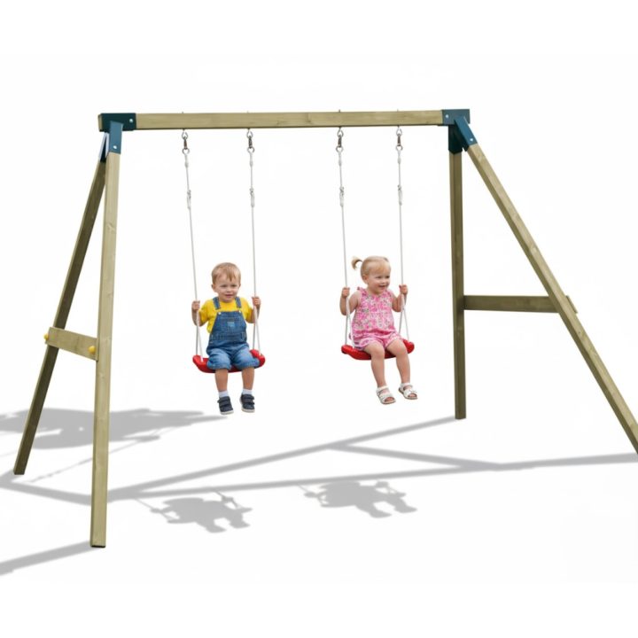 Altalena in Legno Impregnato Fly Light – Doppia Altalena per Bambini, Gioco da Esterno