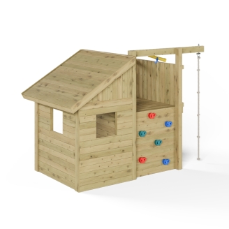 Casetta per Bambini in Legno Fungoo Tibalu – Gioco da Giardino con Scivolo e Arrampicata