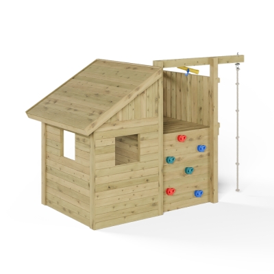 Casetta per Bambini in Legno Fungoo Tibalu – Gioco da Giardino con Scivolo e Arrampicata