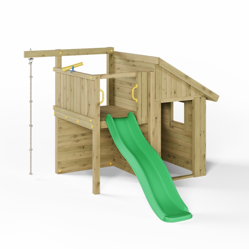 Casetta per Bambini in Legno Fungoo Tibalu – Gioco da Giardino con Scivolo e Arrampicata