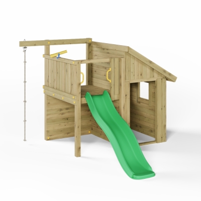 Casetta per Bambini in Legno Fungoo Tibalu – Gioco da Giardino con Scivolo e Arrampicata