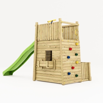 Parco Giochi in Legno Fungoo Resort – Fortezza con Scivolo, Arrampicata