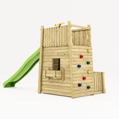 Parco Giochi in Legno Fungoo Resort – Fortezza con Scivolo, Arrampicata