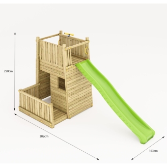 Parco Giochi in Legno Fungoo Resort – Fortezza con Scivolo, Arrampicata