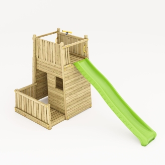 Parco Giochi in Legno Fungoo Resort – Fortezza con Scivolo, Arrampicata