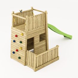 Parco Giochi in Legno Fungoo Resort – Fortezza con Scivolo, Arrampicata