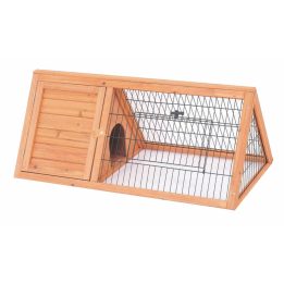 Conigliera in legno da esterno con riparo e recinto 116x50x41 cm - Farm 3