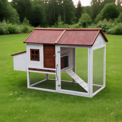 Casetta per Animali in legno Farm 7 Multi-livello con Recinto – 145 x 700 x 105 cm