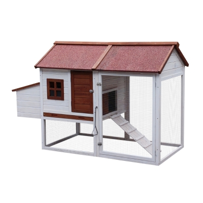 Casetta per Animali in legno Farm 7 Multi-livello con Recinto – 145 x 700 x 105 cm