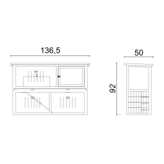Ricovero per Animali Farm 2 in Legno a 2 Piani con Recinto – 136,5x50x92 cm
