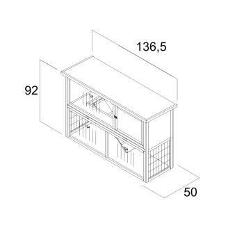 Ricovero per Animali Farm 2 in Legno a 2 Piani con Recinto – 136,5x50x92 cm