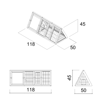 Struttura in legno per animali Farm 4 - Casetta 118x50x45 cm