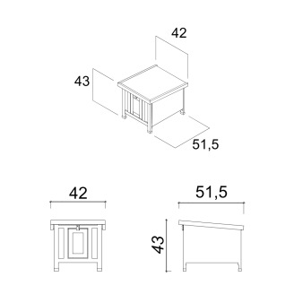 Ricovero per animali rialzato Farm 5 per piccoli animali - 42x51,5x43 cm