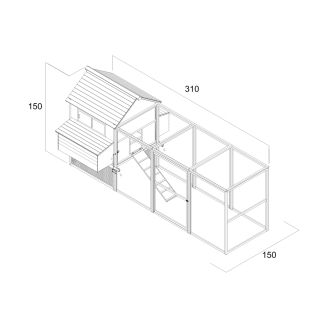 Casetta per animali Farm 6 con recinto extra spazioso - Pollaio