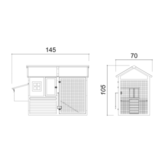 Casetta per Animali in legno Farm 7 Multi-livello con Recinto – 145 x 700 x 105 cm