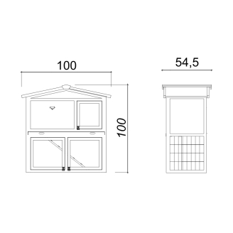 Casetta per Animali su Due Livelli Farm 9 - 100x54,5x100 cm