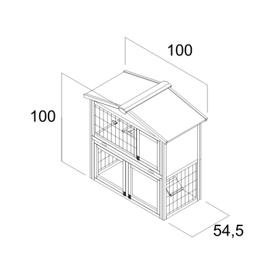 Casetta per Animali su Due Livelli Farm 9 - 100x54,5x100 cm