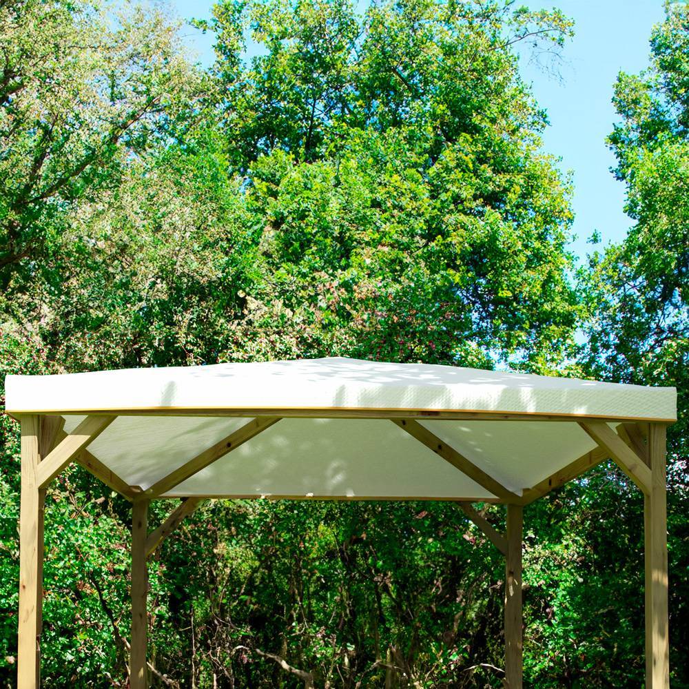 Telo in PVC Antigrandine per Gazebo 3x4 m Impermeabile Bianco