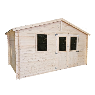 Casetta in legno da giardino Diana 4x2,5 m Blockhouse 25 mm – Porta doppia finestrata e finestra