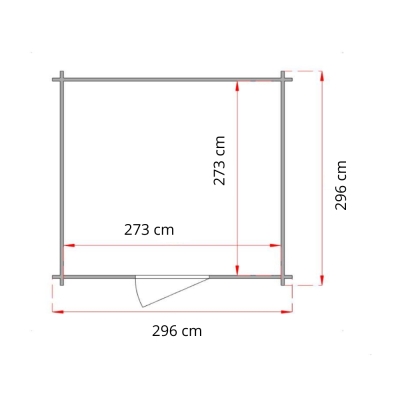Casetta in legno da giardino Matilde 3x3 m Blockhouse 25 mm con pavimento – Porta doppia finestrata e finestra