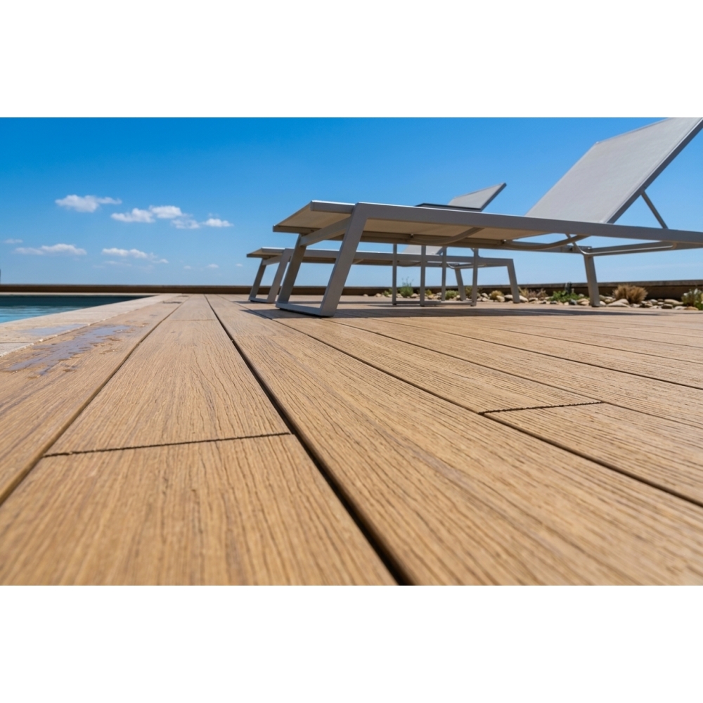 Profilo Decking WPC Zeus IPE-Teak 2,5×14×220 cm | The Good Garden