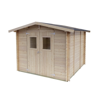 Casetta in Legno 2.5x2.5 Ludovica Blockhouse 25 mm con Pavimento e Porta Doppia Finestrata
