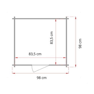 Casetta in legno per bambini Heidi 1x1 m Blockhouse 12 mm con porta e finestra