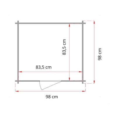 Casetta in legno per bambini Heidi 1x1 m Blockhouse 12 mm con porta e finestra