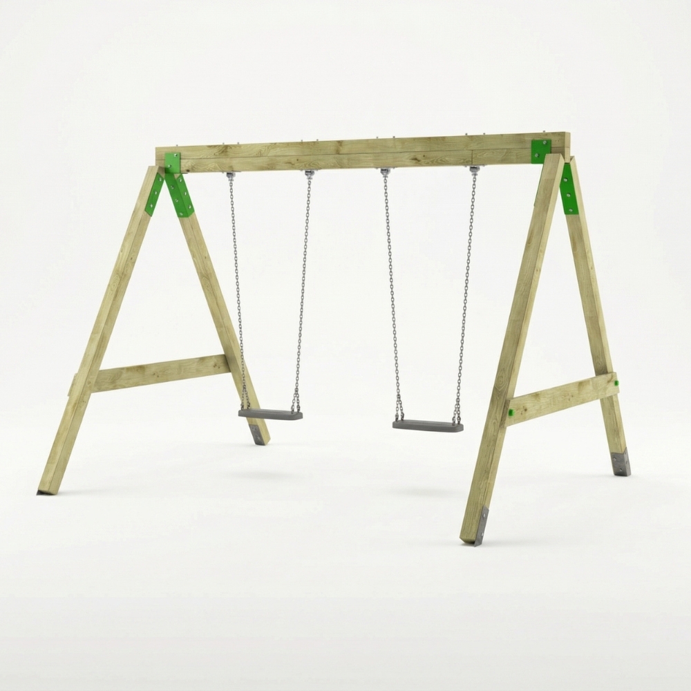 Altalena in Legno FunForte Swing a Due Posti per Uso Pubblico