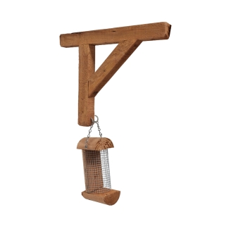 Mangiatoia per Uccelli Robin in Legno di Conifera 7x10x19,5 cm