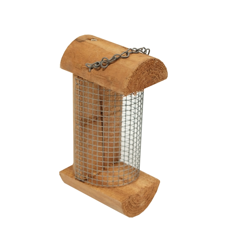 Mangiatoia per Uccelli Robin in Legno di Conifera 7x10x19,5 cm
