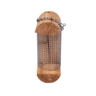 Mangiatoia per Uccelli Robin in Legno di Conifera 7x10x19,5 cm