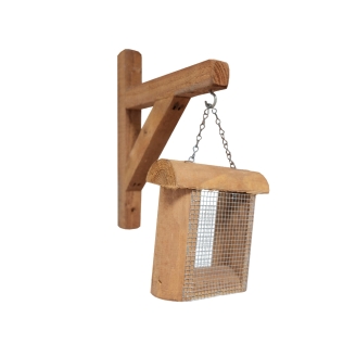 Mangiatoia per Uccelli Sparrow  7x19x19 cm in Legno di Conifera