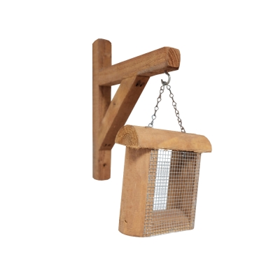 Mangiatoia per Uccelli Sparrow  7x19x19 cm in Legno di Conifera