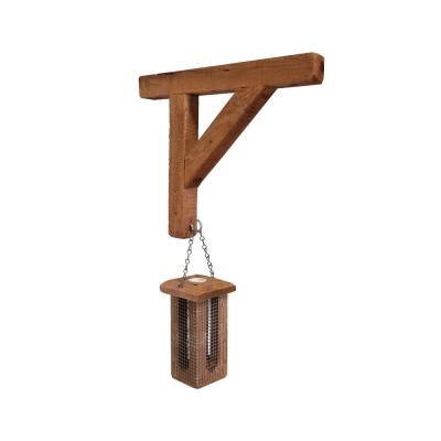 Mangiatoia per Uccelli Finch in Legno di Conifera 10,5x10,5x18,5 cm