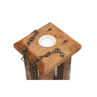 Mangiatoia per Uccelli Finch in Legno di Conifera 10,5x10,5x18,5 cm