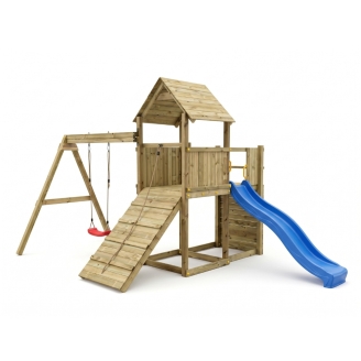 Scivolo Altalena e Arrampicata in legno Fungoo® Carol 3 gioco in legno per giardino