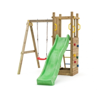 Scivolo e Altalena in legno Fungoo Funny 3 gioco in legno per giardino